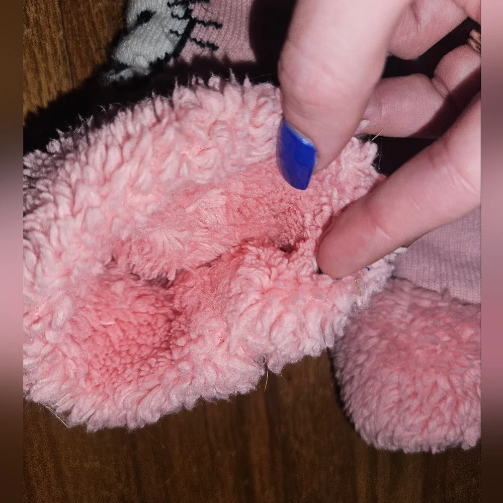 Hello Kitty Pink and Red Fuzzy Thick Holiday Socks
